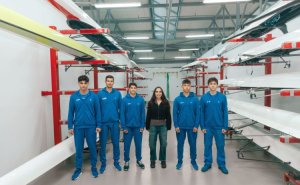 Leyla Əliyeva Mingəçevirdə yerləşən avarçəkmə bazasında idmançılarla görüşüb