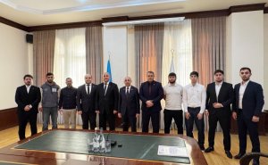 “Qərbi Azərbaycan Kuboku”nun qalibi "Loru" komandası ilə görüş keçirilib - FOTOLAR