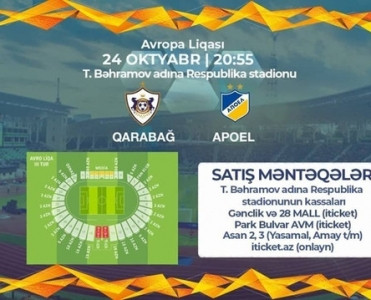 Qarabağ - APOEL oyununun biletləri sabah satışa çıxarılacaq