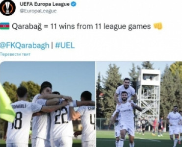 UEFA növbəti dəfə Qarabağ'la bağlı paylaşım etdi