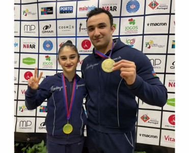 Akrobatika gimnastlarımız Portuqaliyada qızıl medal qazanıblar