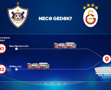 Qarabağ - Qalatasaray matçı üçün ekspres marşrutlar