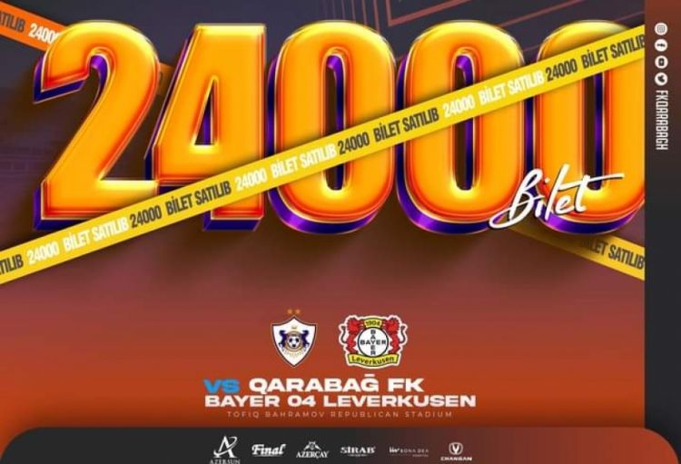 “Qarabağ” – “Bayer” oyununa satılmış biletlərin sayı açıqlanıb