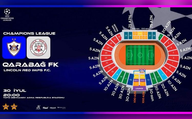 ÇL: "Qarabağ" - "Linkoln" matçının biletləri sabahdan satışa çıxarılır