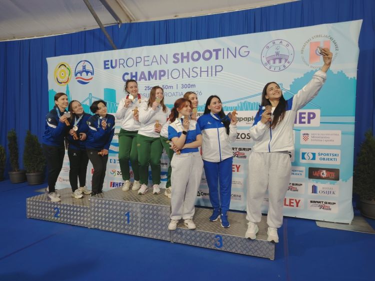 Azərbaycanın qadın atıcıları Avropa çempionatında bürünc medal qazanıblar