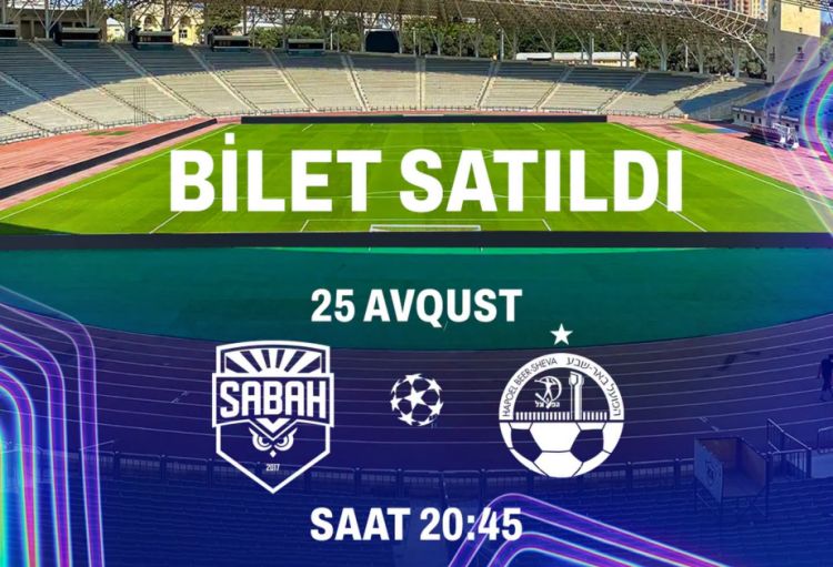 “Sabah” – “Hapoel” matçına 15 min bilet satılıb