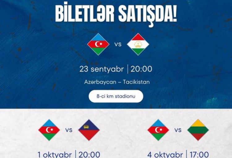 Azərbaycan millisinin üç oyununa biletlər satışa çıxarıldı