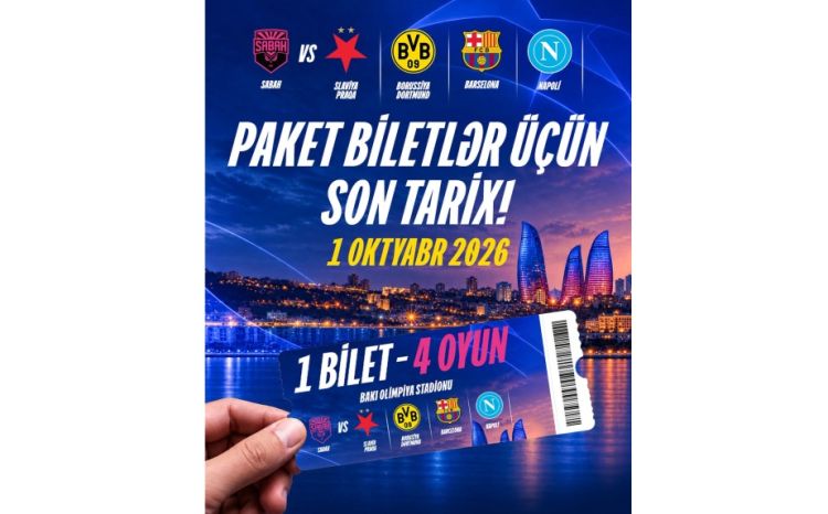 “Sabah”ın Çempionlar Liqasındakı paket biletlərinin satışı başa çatır