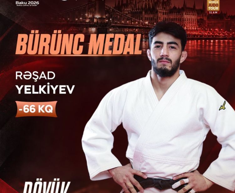 “Böyük Dəbilqə”: Azərbaycan cüdoçusu Rəşad Yelkiyev bürünc medal qazanıb
